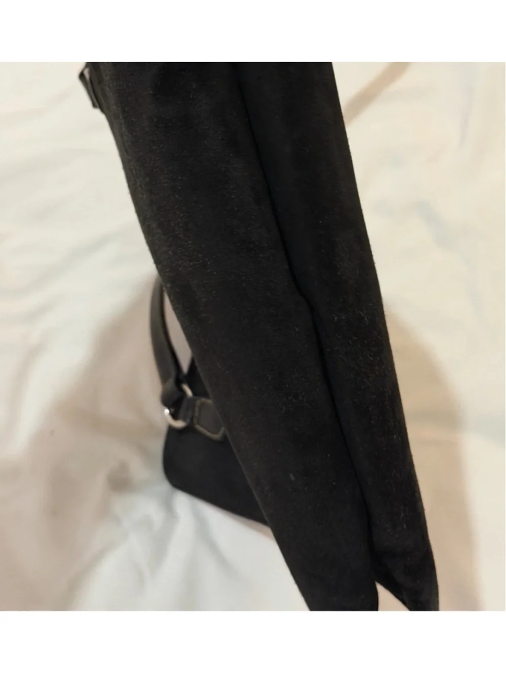 Kate Spade Black Suede Leather Shoulder Bag Handbag Purse 8.5”H X 11.5”L x2”W